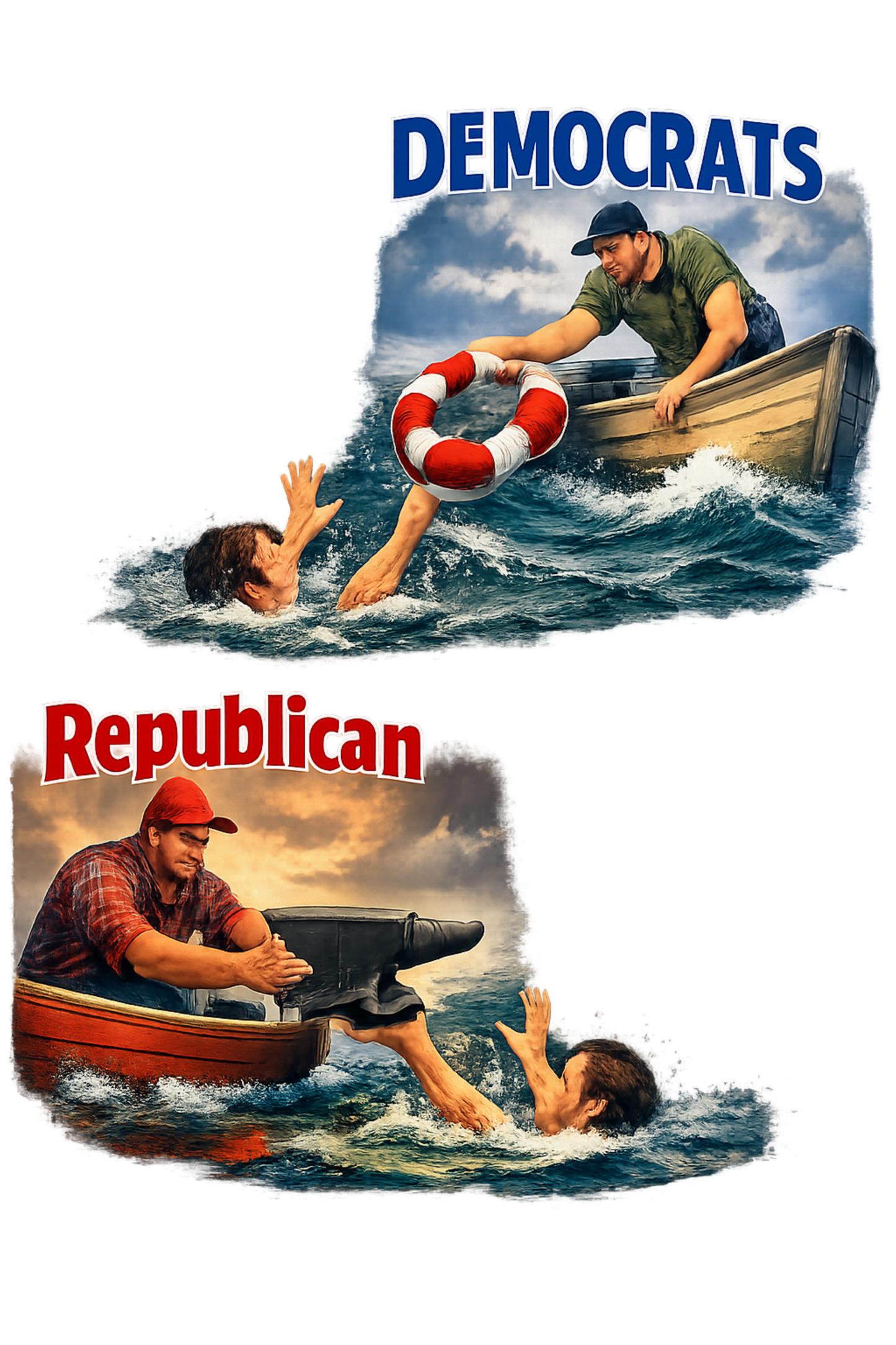 Life Preserver vs Anvil--Political Contrast