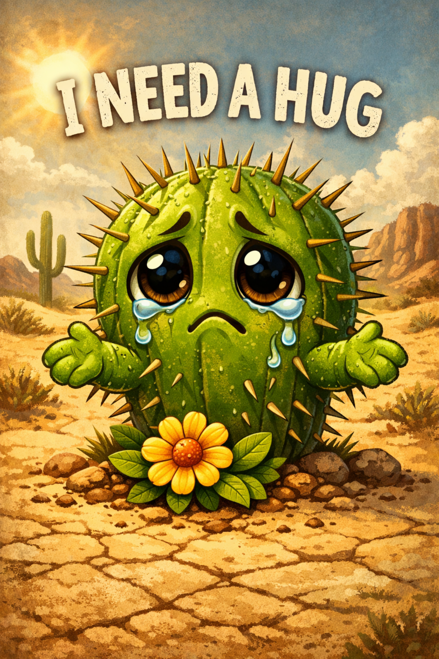 Lonely Baby Cactus-- Needs A Hug