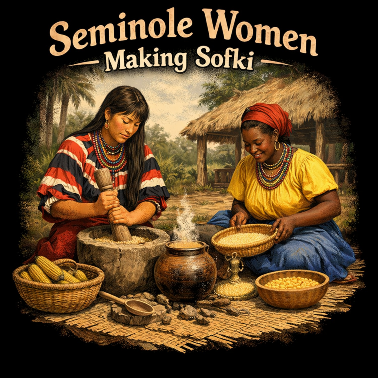 Seminole Women--Making Sofkee